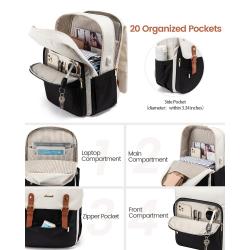 LOVEVOOK New Style Designer Vintage Travel Fashion TSA-friendly Backpack Teacher Nurse Bag Work College Laptop Backpack Women