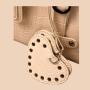 2024 Custom Crocodile Leather Motorcycle Hand Bag For Women Purse With Rivet Logo Tag