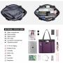 JFFD 2pc/set New Fashion recycled Canvas handbag Sets Waterproof shoulder tote bag and Purse Laptop school Tote Bags for Women