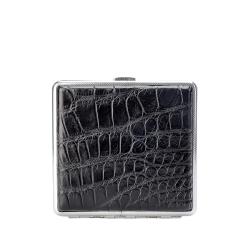 OEM ODM Customized Wholesale Luxury Black Genuine Crocodile Skin Leather Cigarette Case for Men