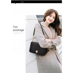 Rhombic Grain Shoulder Bags For Women PU Leather Luxury Lattice Embroidery Thread Chain Women's Shoulder Bags