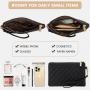 LOVEVOOK 2pc/set Laptop Bag 15.6 in Canvas Leather Tote Bag Large Work Bag with Clutch Purse Office Business Briefcase for Women