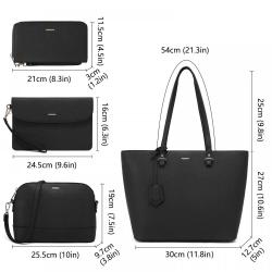 LOVEVOOK Fashion 4pcs/set  high quality Women Handbags for shopping travel work Tote Shoulder Bag with Purse women handbag set