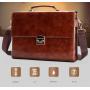 High Quality PU Leather Briefcase Bag Men Hot Selling Vintage Office Business Messenger Laptop Bag Portable Password Lock Work