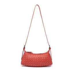 2024 Custom Woven PU Leather Shoulder Underarm Bag For Women Dumpling Handbag