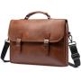 LOVEVOOK 2023 Vintage Leather Messenger Bag Large Briefcase Computer handBag Rugged Satchel Shoulder Laptop Bag for Women
