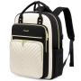LOVEVOOK Fashion Quilted School bookbag Custom Waterproof Daypack for Teacher Nurse Work Travel Women's Laptop Backpack with USB