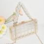New Acrylic Transparent Bag Female Pearl Chain Handbag Dinner Banquet Hand Messenger Bag bolsos para mujeres