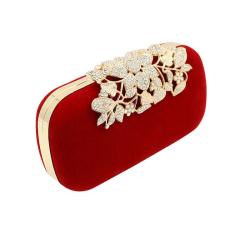 Vintage Suede Texture Metal Flower Latch Wedding Evening Bags Chain Crossbody Hand Bags Ladies Luxury sac tendance 2024