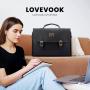 LOVEVOOK 2023 Fashion Vintage PU Leather Messenger Bag Large Computer Briefcase Rugged Satchel Shoulder Laptop Bag for Women Men