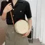 Summer straw woven bag 2024 new tide shoulder small round handbag retro simple cross-body beach bags sling bag