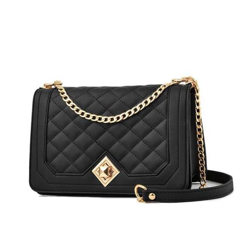 Rhombic Grain Shoulder Bags For Women PU Leather Luxury Lattice Embroidery Thread Chain Women's Shoulder Bags