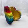 Manufacturer Supplier China Cheap Evening Bags Women Party Purse Rainbow Heart Crystal Clutch 2024
