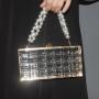 New Acrylic Transparent Bag Female Pearl Chain Handbag Dinner Banquet Hand Messenger Bag bolsos para mujeres