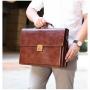 High Quality PU Leather Briefcase Bag Men Hot Selling Vintage Office Business Messenger Laptop Bag Portable Password Lock Work