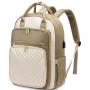 LOVEVOOK 15.6 In Fashion Quilted School bookbag Waterproof Daypack for Teacher Nurse Work Travel Women Laptop Backpack with USB