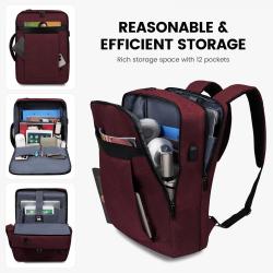 3 in 1 Messenger Bag Business Briefcase Fits 15.6 In Laptop Shoulder Bags Travel College Convertible USB Laptop Backpack Unisex