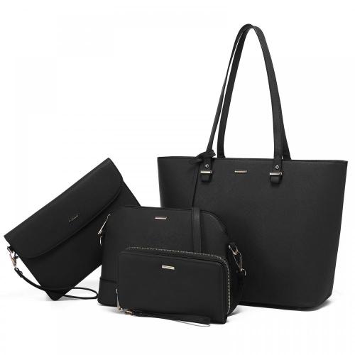 LOVEVOOK Fashion 4pcs/set  high quality Women Handbags for shopping travel work Tote Shoulder Bag with Purse women handbag set
