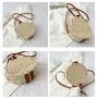 Summer straw woven bag 2024 new tide shoulder small round handbag retro simple cross-body beach bags sling bag