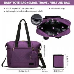 LOVEVOOK wholesale quilted waterproof baby diaper handbag large travel nappy baby bags with Changing Pad mommy Diaper Tote Bag