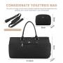 JFFD Fashion 2pc/set Quilted Travel Duffle Bag with Shoe Compartment & Toiletry pouch Carry on Overnight Weekender Bag unisex