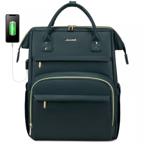 LOVEVOOK Fashion Vintage leather backpack ladies school work bookbag mochila bags for women luxury laptop backpack with USB port