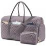 High quality Waterproof 2pcs Quilted Overnight duffle Bag with Toiletry Pouch sports bag travel organizer luggage gym duffel bag