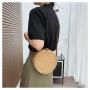 Summer straw woven bag 2024 new tide shoulder small round handbag retro simple cross-body beach bags sling bag
