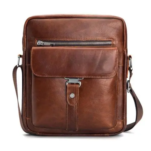 2024 Wholesale Genuine Leather Shoulder Messenger Bag For Retro Men With Crossbody Strap