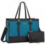 LOVEVOOK Fashion 2pcs Laptop Tote Handbag 15.6 in Canvas Leather Briefcase Work Bag Travel shopping College laptop bag for Women