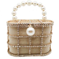 2024 Rhinestone Evening Wedding Purse Handbag For Women Pearl Diamond Hand Bags