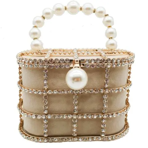 2024 Rhinestone Evening Wedding Purse Handbag For Women Pearl Diamond Hand Bags