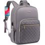 LOVEVOOK 2023 Fashion Quilted Laptop Bag School Business Work Travel Nurse Teacher Daypack with USB Laptop Backpack for Women
