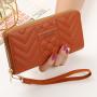 Fashion Simple Zipper Purses Long Section Clutch PU Leather 2023 New Women's Wallet Spring Wallet Thread Long Style