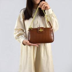 Good Quality Golden Metal Designer Handbags Famous Brands Square Handbag Mini Cross Body Bag For Ladies