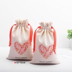 Reusable Eco Cotton Linen Drawstring Pouch Portable Cosmetic Caps Gift Dust Bags Valentine's Jewelry Packaging Bag