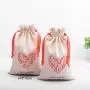 Reusable Eco Cotton Linen Drawstring Pouch Portable Cosmetic Caps Gift Dust Bags Valentine's Jewelry Packaging Bag