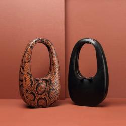 Bag 2020 Snake Pattern Oval Shape Women Soft Cow Genuine Leather Handbags