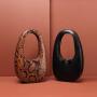 Bag 2020 Snake Pattern Oval Shape Women Soft Cow Genuine Leather Handbags