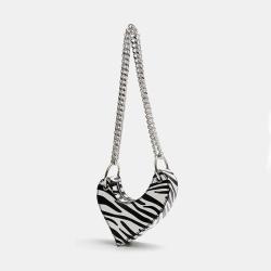 2024 Custom Heart Shape Animal Printed Leather Crossbody Bag For Women Shoulder