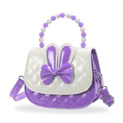 Korean Cute Children's Bag Bunny Ears Beaded Hand Princess Bag Bow Girl Foreign Style Cross Body Purse CY74400