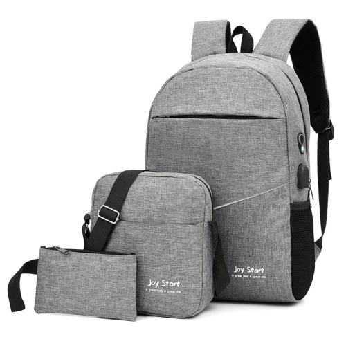 Custom Design Oxford Female Large Capacity men's Shoulder Bags Rucksack USB Charging Youth Backpack Set