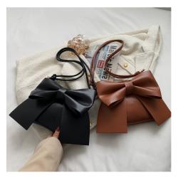taschen New Fashionable Designer Women's Bags Custom Bow Pu Leather One-shoulder Underarm Bag Pure Color Cross Body Bucket Bag