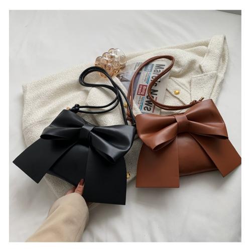 taschen New Fashionable Designer Women's Bags Custom Bow Pu Leather One-shoulder Underarm Bag Pure Color Cross Body Bucket Bag