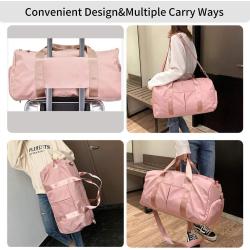 Hot sale Custom Fashion Customized Logo Large Capacity Pink Duffle Bags Gym Man Women Waterproof Sports Travel Duffle Bag