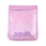 CUIKCA Lipstick Bag With Mirror Pink Pouch Laser Pu Leather Makeup Organizer Embroidered Purse