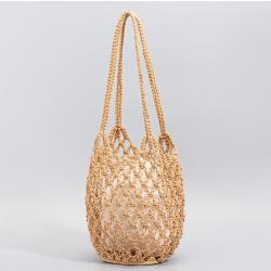 2024 Summer Mesh Tote Bags Women Handbags Ladies Casual Shoulder Beach Bag Cotton Tote Handbags For Holiday