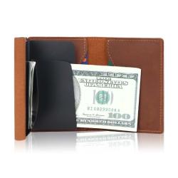 Customized Crazy Horse Aluminium Wallet Genuine Leather Aluminum Alloy Card Holder Pop Up Wallet