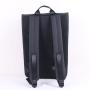 CHANGRONG Custom high quality black waterproof leather travel laptop top roll backpack men