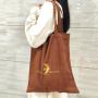 Promotion Custom Logo Printing Faux Suede Handle Shopping Bag Luxury Brown Velvet Travel Shopping Tote Bag